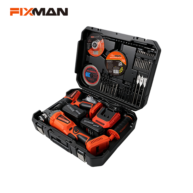 FIXMAN 54PCS 20V Lithium-ion brushless angle grinder/brushless gun drill kit BPD54